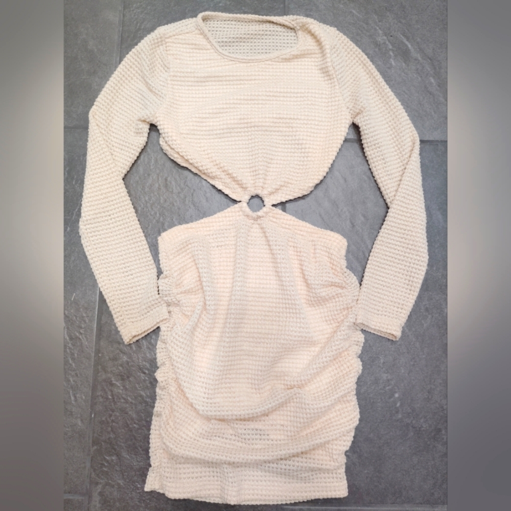 Shein beige cut out waist Dress